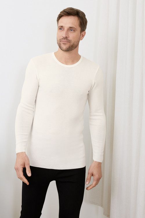Sous-vêtement technique homme tee-shirt fin en laine manches longues 1 B Solfin Fabriqué en France
