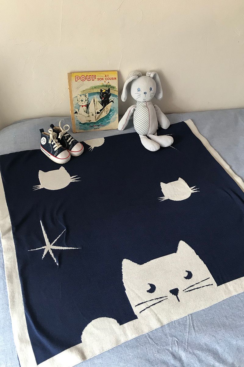 Couverture bebe chat personnalisable 1 - B Solfin