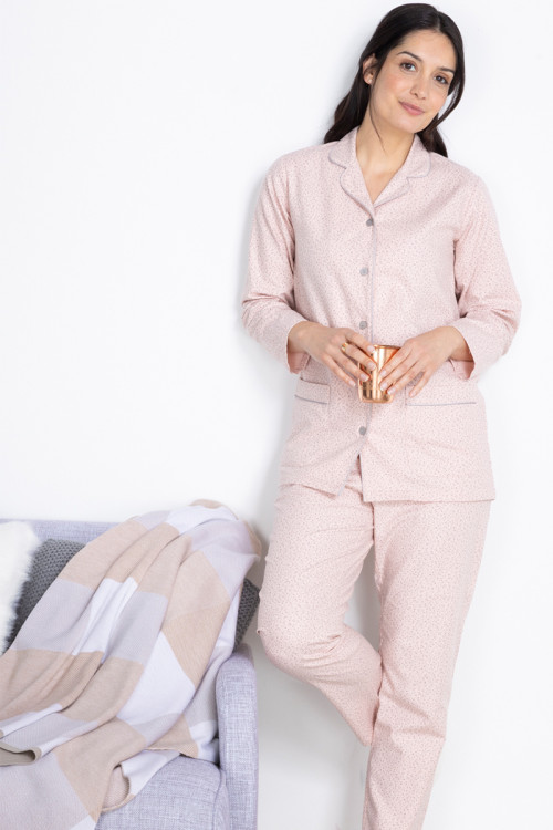 Pyjama col tailleur coton 8 B Solfin Fabriqué en France